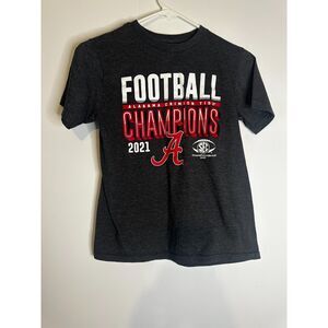 Alabama Crimson Tide 2021 SEC Champions Kids Gray Tee Sz 10/12 College Football